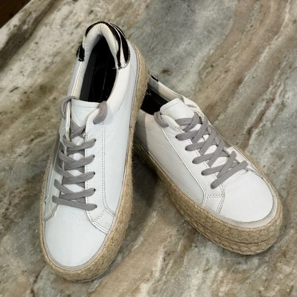 Women’s Coconuts by Matisse white leather platform espadrille sneakers- Size 9 - Picture 8 of 12